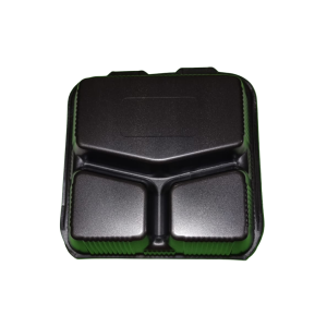 Contenedor Desechable 9x9 con División Negro