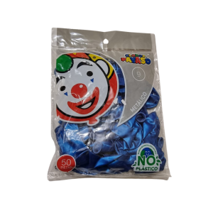 Globo Payaso #9 Metálico Azul
